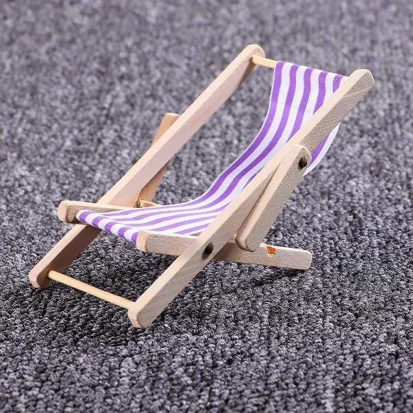 Miniatyrhusmöbler Växtdekoration Stol Scen modell 1: 12 skala strandstol Mini solstolar Miniatyr solstol Beach