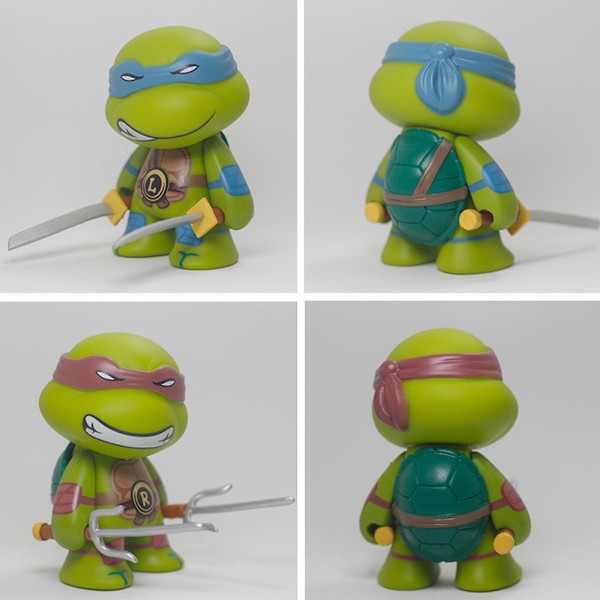 4 stk Q Ninja Turtles bilpynt Kreative bilpynt Bevegelige håndlagde ornamenter Lekemodell Dukke