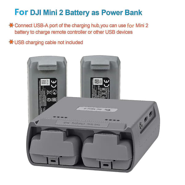 Batterilader til DJI Mini 2/mini SE med dobbeltvejs opladningshub til dronebatterier USB-lader