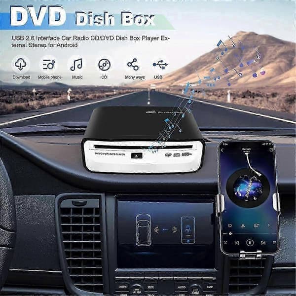 USB-driven bärbar CD-spelare för bilar, universell extern bil-CD-enhet 25-26s