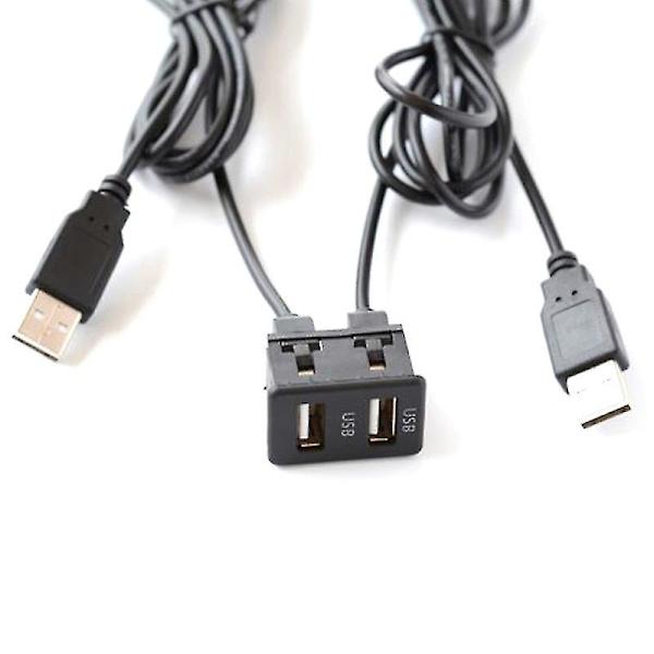 150cm Bilskärm Infälld Montering Två Usb-Port Panel Auto Båt Dubbel Usb Förlängningskabel