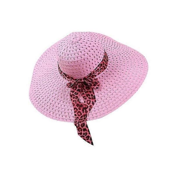 Sommerhatt for kvinner, stråhatt med bred brem, strandhatter, sammenleggbare stråsolhatter for kvinner og jenter Darkbrown