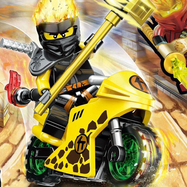 Ninja-sarjan moottoripyöräkilpailu 8 mallia 1 sarja lasten koottu rakennus B colour 1 Set