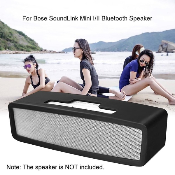 Bærbar silikonetui for Bose SoundLink Mini I/II Bluetooth-høyttaler, beskyttende reiseetui, mykt black