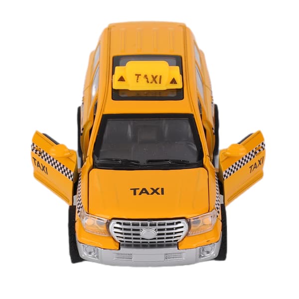 1 32 Alloy Taxi Legetøjsbil med Lyd Lys Træk Tilbage Simuleringsmodel Børn Gave White