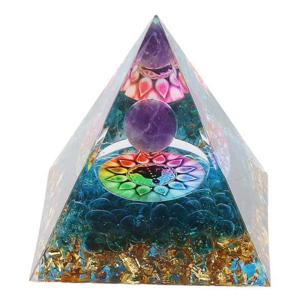 Positiv energi krystalpyramide, epoxykrystal, healing, krystalpyramider til meditation, heldig dekoration