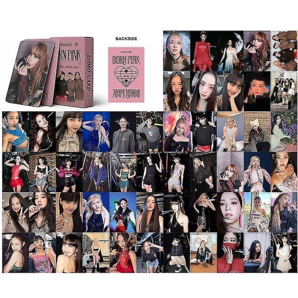 55st Kpop Svart Rosa Fotokort Svart Rosa Lomo Kort För Fans Present