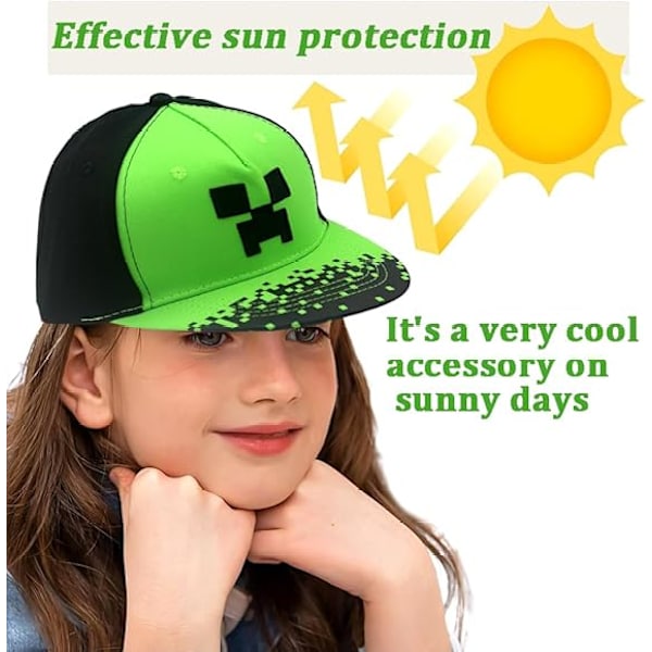 Baseball Cap, Barnas Solhatt Tegneserie Justerbar Baseball Cap Tegneserie Peaked Cap Flat Brim Baseball Cap Hat Summers for Barnas 2 til 8 År Gammel