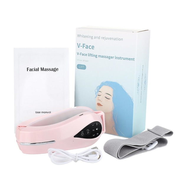Ansiktslyftande Instrument Smart Face Tightening V-face Facial Beauty Massage Presenter Pink