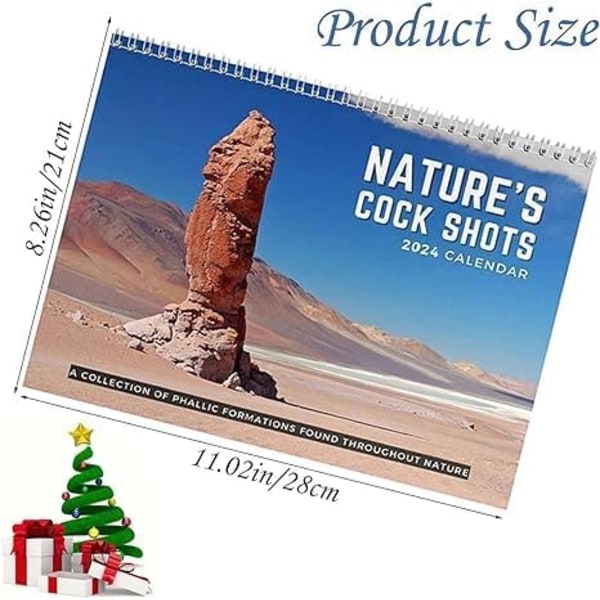 Naturens Cock Shots Kalender 2025 | Naturens Dick Pics Skämtgåva | Hängbar Månadsväggkonst Familjekalender | Roliga Hilariska Gag-Presenter för Vuxna