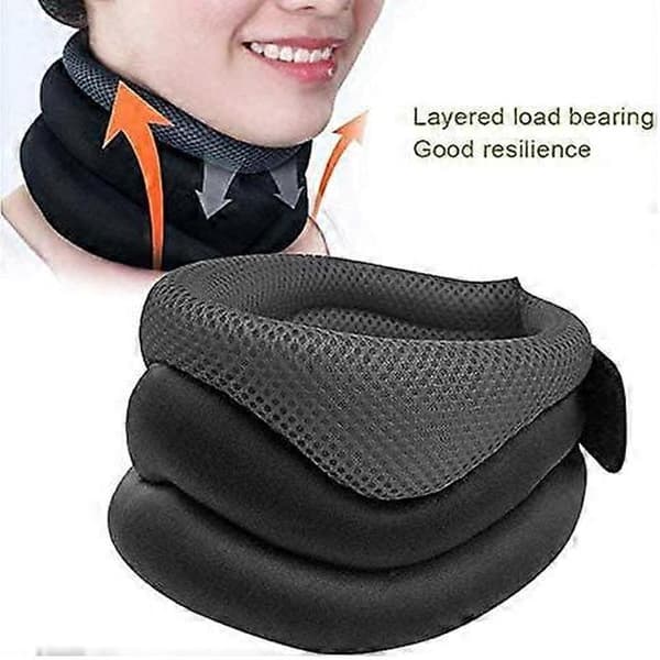 Nackstöd Ergonomisk Cervikal Krage, Justerbart Mjukt Skum, Andningsbart Smärtlindrande Nackskydd, Grå