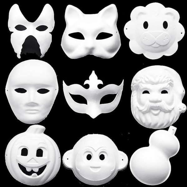 Tyhjä värillinen maalaus naamio Cosplay Pulp Mask päiväkodin tee-se-itse tarvikkeita Jikaix Crown