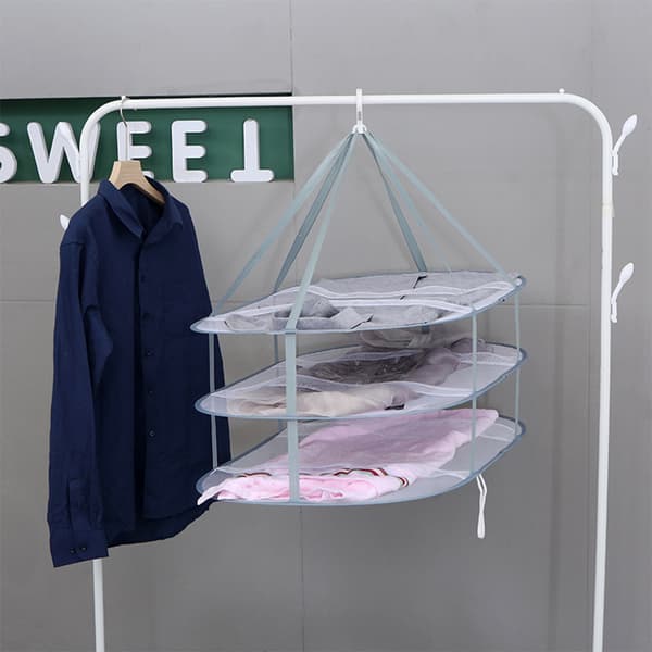 Flerlags tørrenet Højkvalitets polyester Hurtigtørrende net Hængende net til tøj Large Double-deck