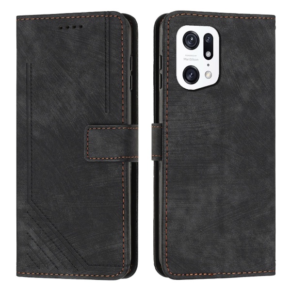 Case för Oppo Find X5 Pro 5g Avtagbar magnetisk plånbok Cash Pocket Crossbody Lanyard Straps Cover Kompatibel med Oppo Find X5 Pro 5g Case Black