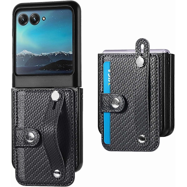 För Motorola Razr+ Skal, Plånboksfodral i PU-läder Stöttåligt Skal För Motorola Razr 40 Ultra Med Korthållare
