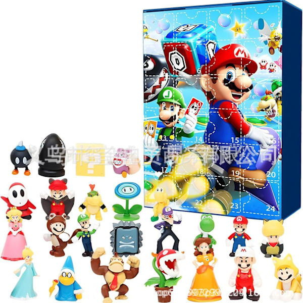 Populær Mario Jule-nedtælling 24 Dukke Blind Box Julekalender