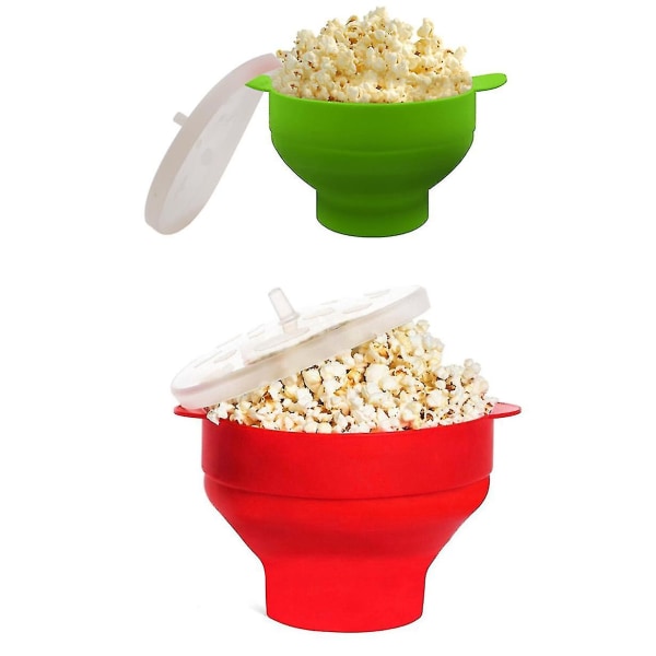 Popcorn Mikrobølgeovn Sammenleggbar Kjøkken Gjør-det-selv Popcorn Bøttebollemaker Med lokk