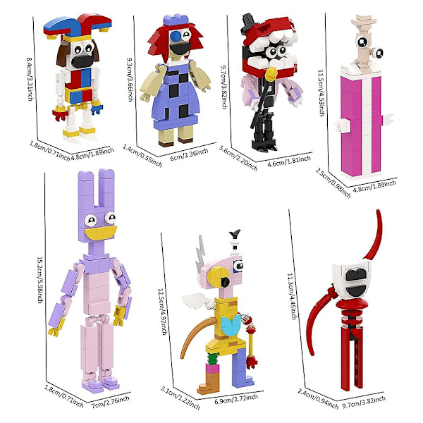 7 stk. The Amazing Digital Circus Jax Pomni Minifigurer Samlet Mini Byggeklods Samleobjekt Model Figurer Legetøj Børnegaver