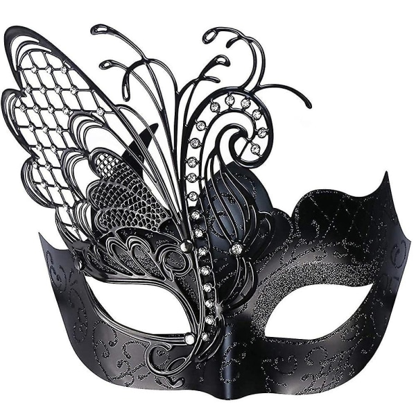 Halloween Karneval Påske Cosplay Maske Fest Kostume Hovedbeklædning Metal Jern Sommerfugl Maske Black