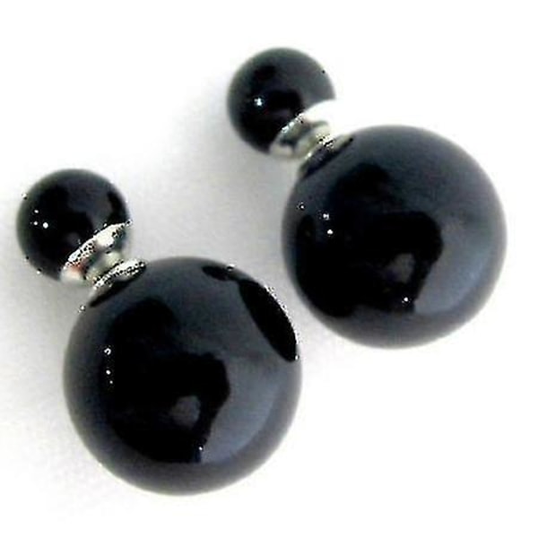 Black Pearl Double Sided Earrings Bridesmaid Double Sided Earrings