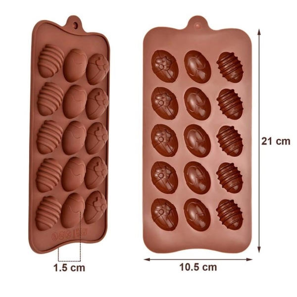 Lille æg påskeæg silikoneform chokoladeform pralineform til praline Xixi brown