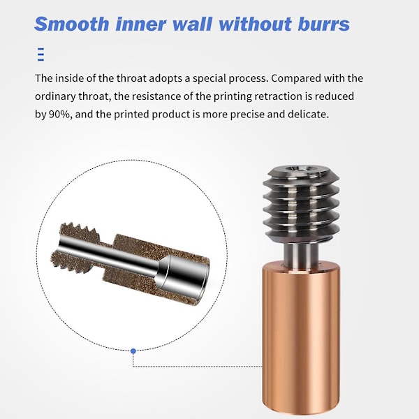 Bimetal Heatbreak Titanium Legering Hals Kobberbelægning 1,75 mm Heat Break Udskiftning Til Flying Bear Ghost6/5 3d Printer