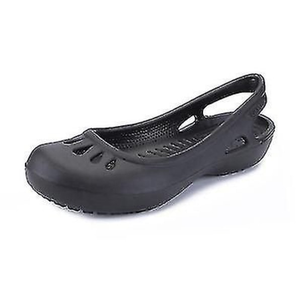 Strandskor Damtofflor Dam Clogs Jelly Sandaler Halkfria Vattentäta Trädgårdsskor Black W9(39-40)