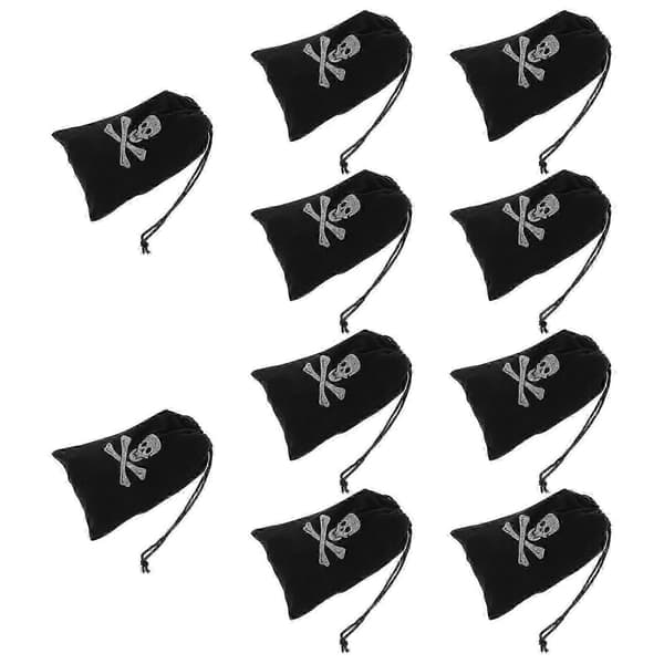 10 stk. Piratstil Pose Sæt - Slik- og Smykkeopbevaring til Fester