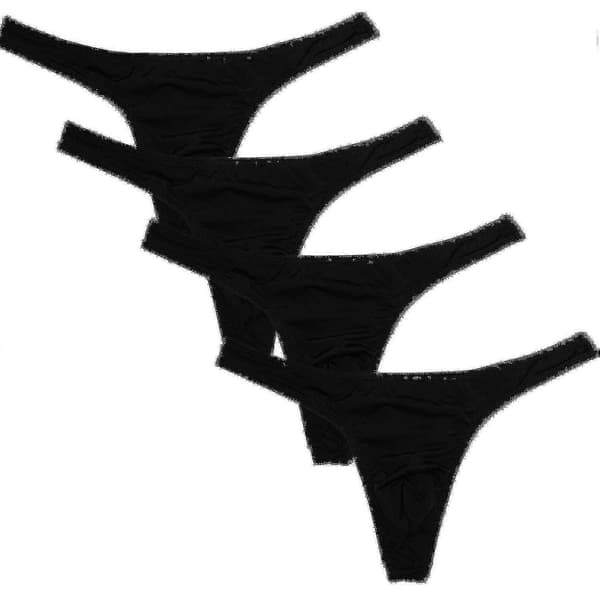Stringundertøy for menn, 4-pakning, høy kvalitet Black XL