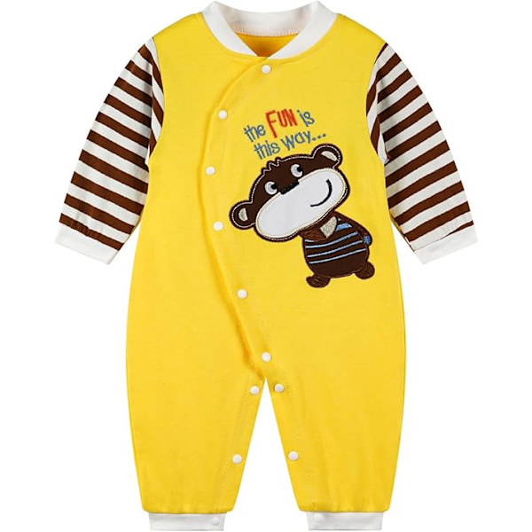 Vastasyntyneen vauvan poikien ja tyttöjen puuvillasta valmistettu haalaripyjama yöasu sarjakuva-asut Bun 3-6months