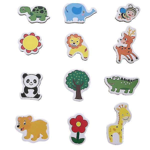 36pcs Fridge Magnets Animal Fridge Magnet Funny Wooden Cute Home Decoration Whiteboard Magnet Magnets Sticker