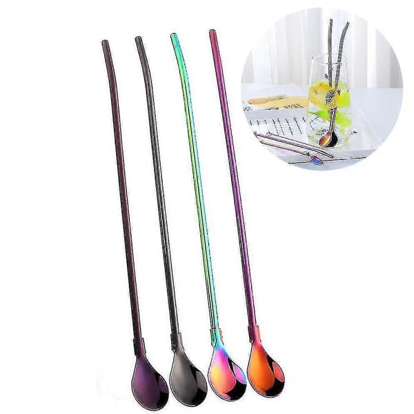 Do Buy Sugrör Skedar Rostfria Sugrör Set Om 4