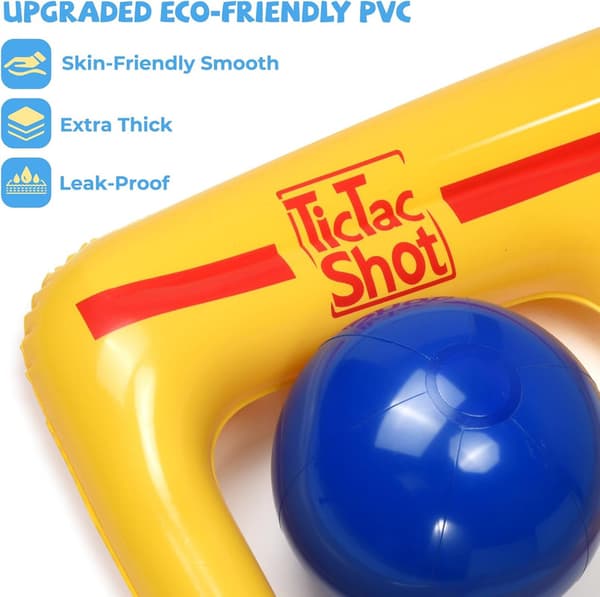 Poollegetøj Spilsæt - Tic-Tac-Toe Oppusteligt Poollegetøj med 10 Bolde yellow
