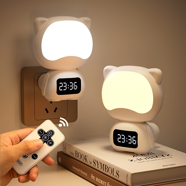 Fjernbetjent natlampe soveværelse soveværelse sovelampe baby amning måned speciel øjenbeskyttelse stikbar genopladelig natbordlampe.