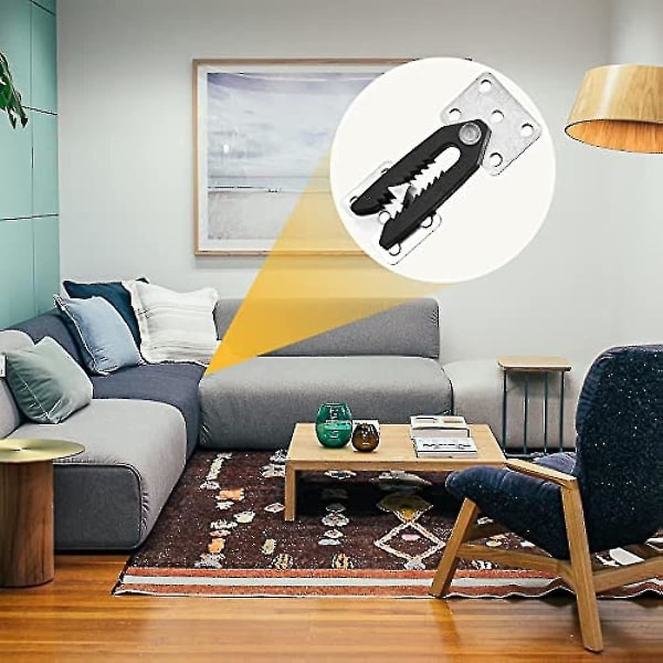 4 stk seksjonssofa-kobling, kraftig sofa-snap-alligator-sofa-kobling Sofa Forriglingskontakt Møbelskjøt med monteringsskruer
