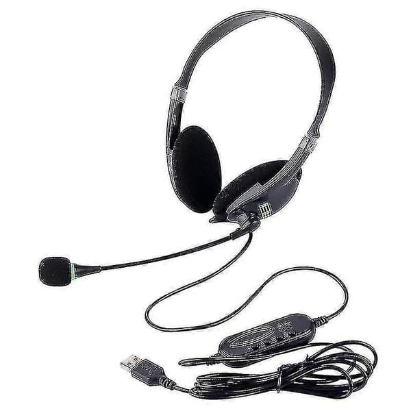 USB-headset Datorheadset med mikrofon Brusreducering Lätt kontorsheadset