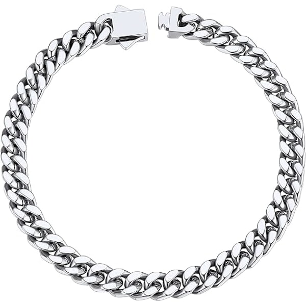 Cubansk Lænke Armbånd til Mænd Kvinder, Massivt Kirurgisk Rustfrit Stål Sølv Guld Sort Kæde Armbånd  Hip Hop Kantsten Armbånd