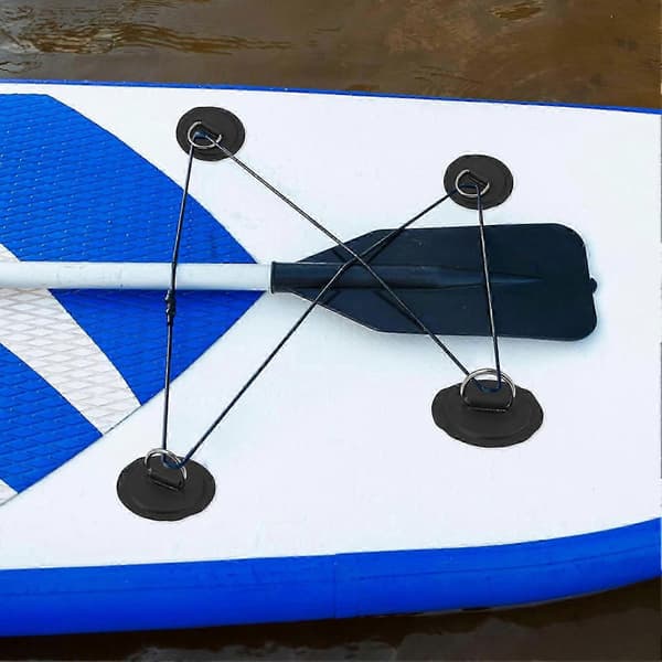 4 stk. D-ring patch for oppblåsbar båt kajakk SUP sirkulær D-ring pad rustfritt stål D-ring spenne PVC patch padlebrett kano rafting tilbehør White