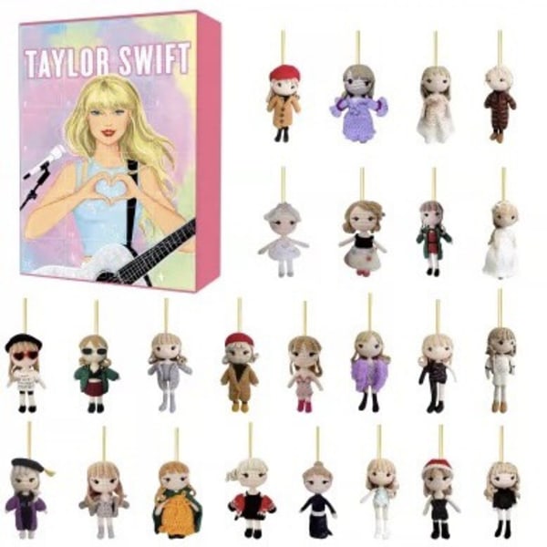 Taylor Swift blindbox julkalender med 24 festliga gåvor, dekorationer och överraskningar