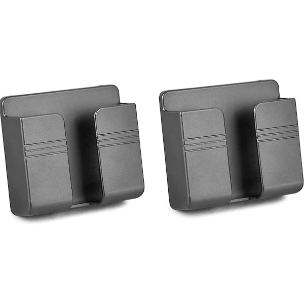 4 stk Veggmontert mobiltelefonladerholder, 3m selvklebende mobiltelefonveggstativ (grå) (d-b2) black
