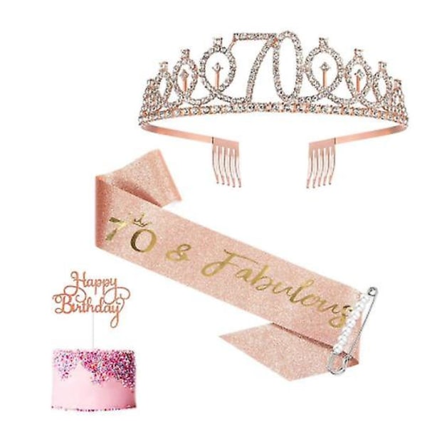 Bursdagsserp og tiara for jenter, Sweet Sixteen Birthday Sash Crown 16 & Fabulous Sash And Tiara