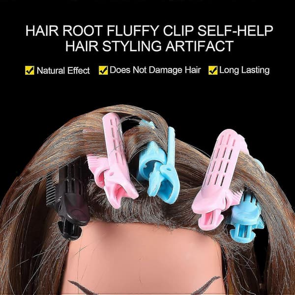 9 stk. hårrødder fluffy klips