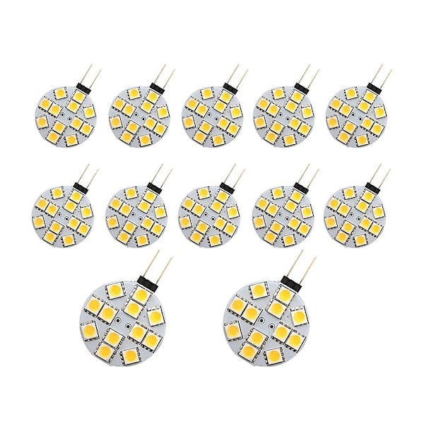 12 STK G4-lys LED-pærer Sidestift Base Rund G4 5050 12SMD LED RV-lys Hjemme-leselys, varm W