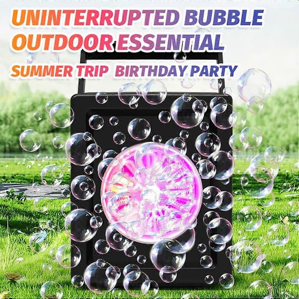 Automatic Electric Bubble Machine Toy - Handheld Bubble Blower for Outdoor Birthday Parties, No Battery or Bubble Solution A Black
