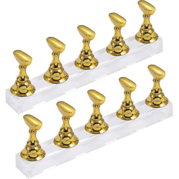 Nail Stand Display, Magnetic Nail Practice Hållare Akryl Nail Tip Display Stand Diy Nail Art Tillbehör för att måla naglar Falsk Nail Tip Manicure T