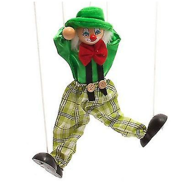 Wabjtam Rolig Clown Dragspeldocka Träled Aktivitet För Barn Män Kvinnor Låtsaslek Dockteaterleksak, Grön