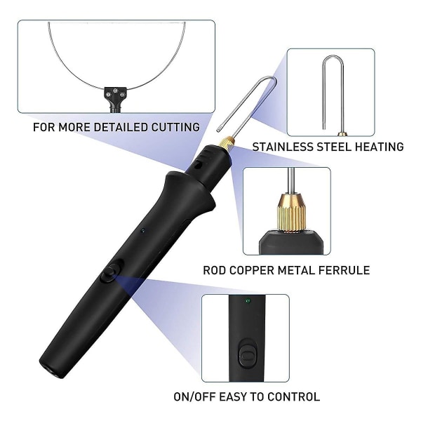 Elektrisk skæresæt til skum - Skærestift til skum 0-300 Justerbar temperatur Varmskærer Skæreværktøj