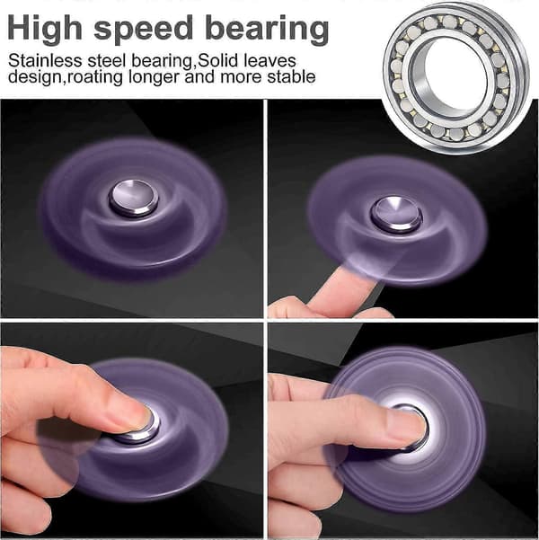 Fidget Spinner-legetøj i rustfrit stål - højpræcision til stresslindring Purple