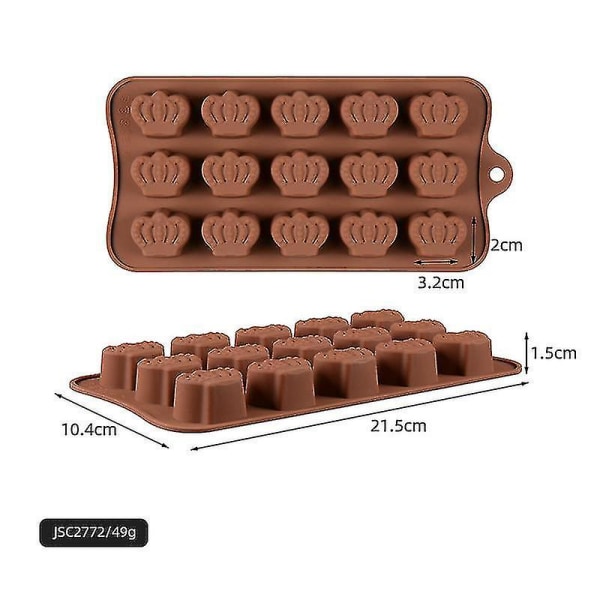 ECELEN Crown (tilfeldig farge) Diverse silikonformer, matvare silikonform for sjokolade, godteri, gelé, isbit. szkyd A
