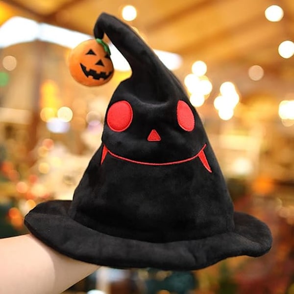 Halloween-hatt - Elektrisk pumpahatt lyser upp häxhatt - Återanvändbar Halloween-kostym häxtillbehör för scenframträdande kostymtävling